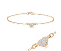 Cute Heart with CZ Stones Bracelet BRS-178-RO-GP
